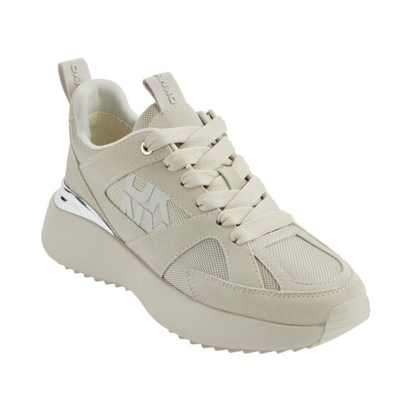 DKNY Womens Zofi Lace Up Sneaker with Logo K4402944 Soft White / Gray 8M - Picture 7 of 10